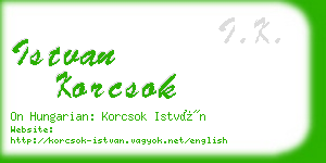 istvan korcsok business card